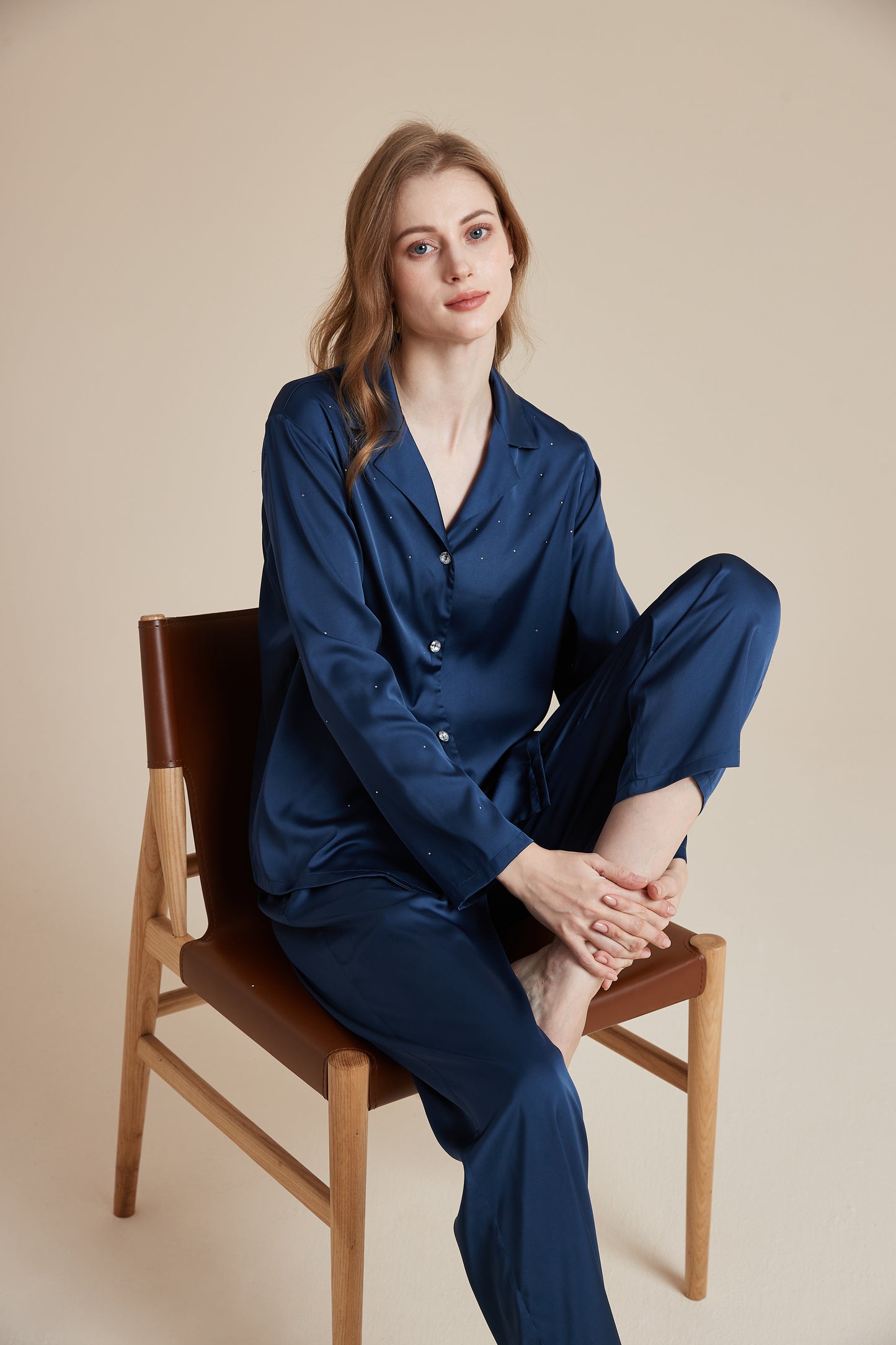 Rhinestone Pajama Set for Women Set with Pants