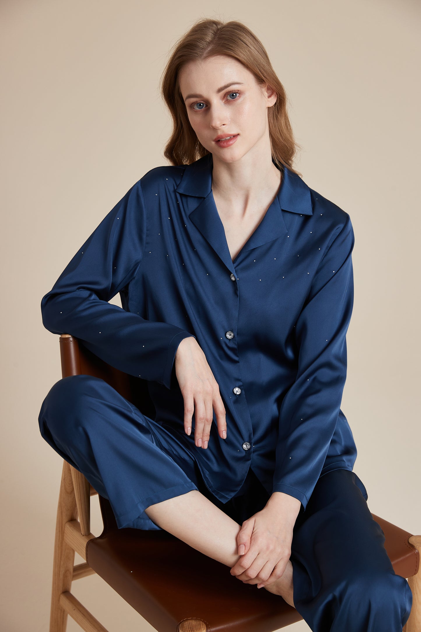 Rhinestone Pajama Set for Women Set with Pants