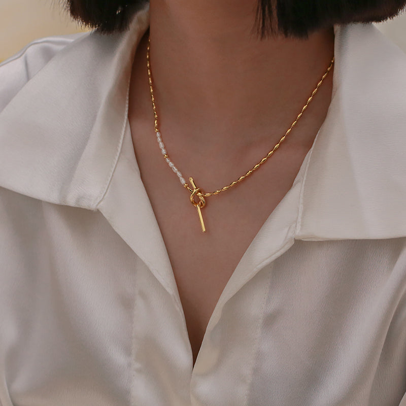 18K Gold-plated Natural Pearl Necklace