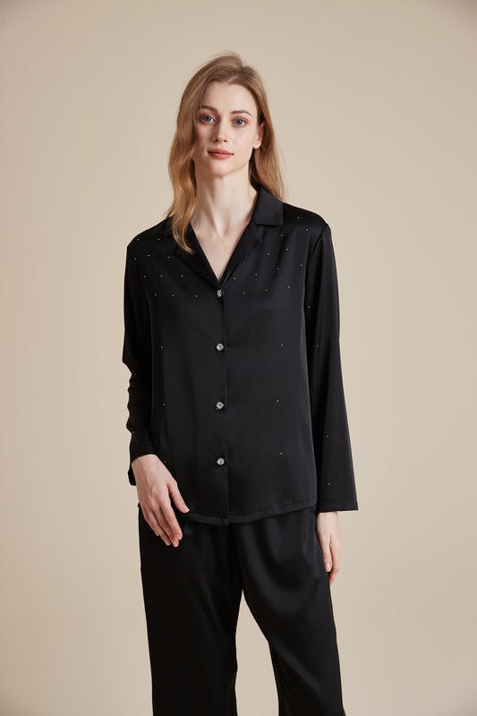 Rhinestone Pajama Set for Women Set with Pants