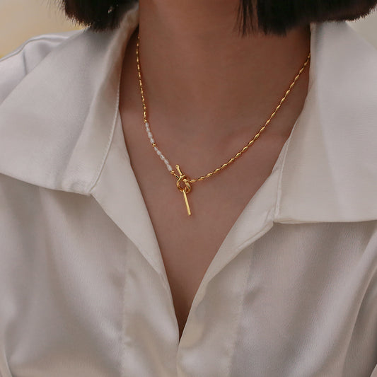 18K Gold-plated Natural Pearl Necklace