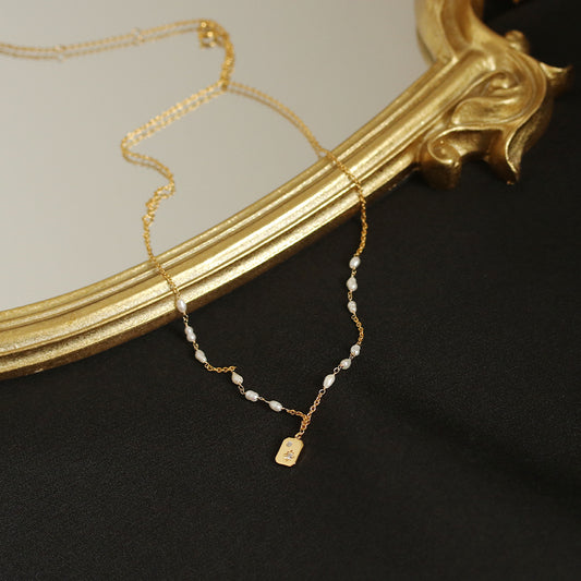 Natural Pearl Necklace with Zircon